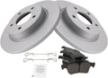 TRQ Rear Brake Pad & Rotor Kit for 2004-2005 Mazda 3 Vehicles