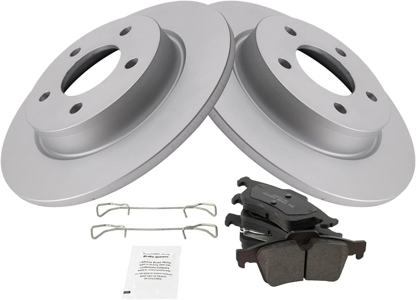 TRQ Rear Brake Pad & Rotor Kit for 2004-2005 Mazda 3 Vehicles