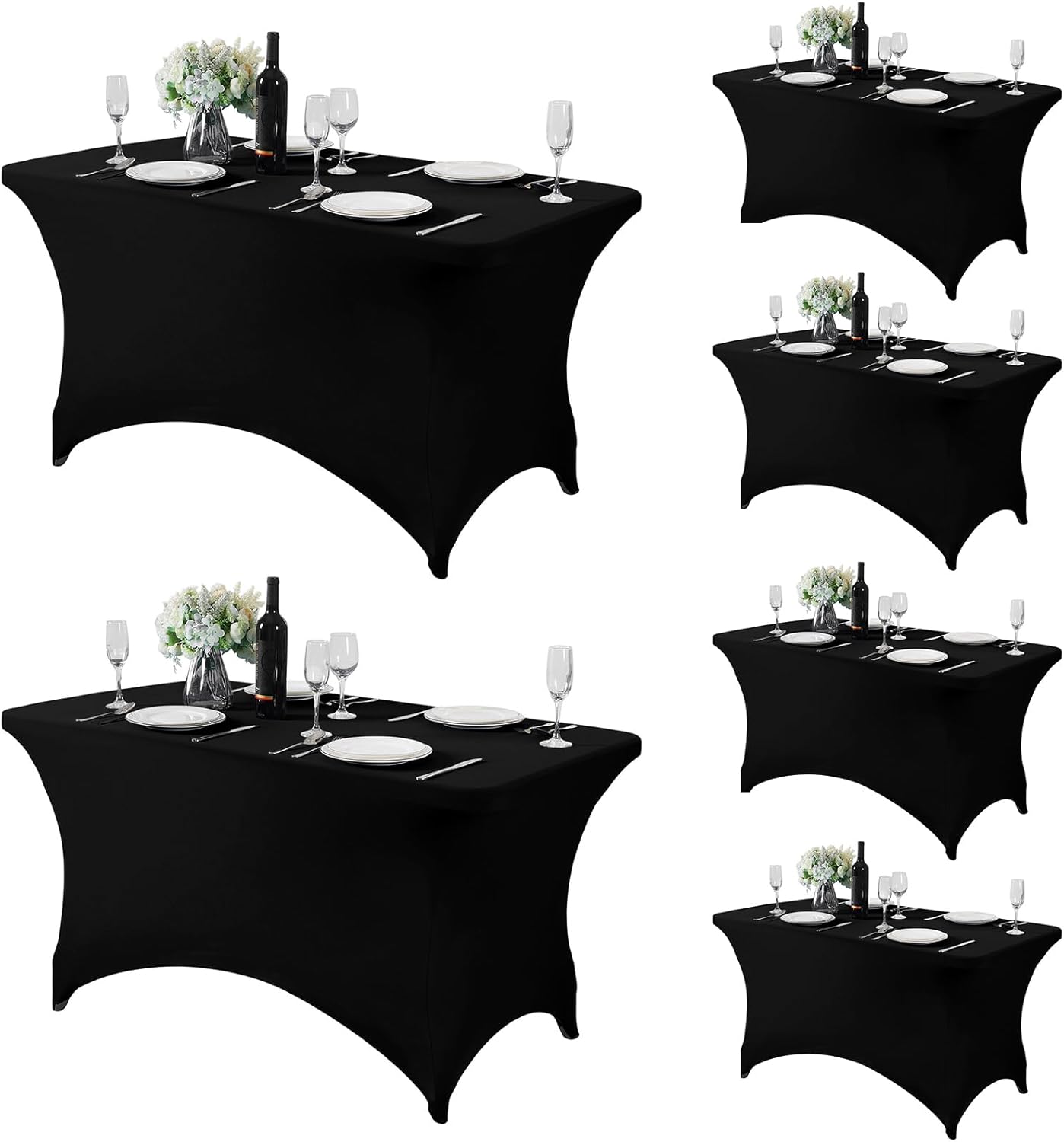 Fokitut 6 Pack Spandex Table Cover for 4FT Table Events