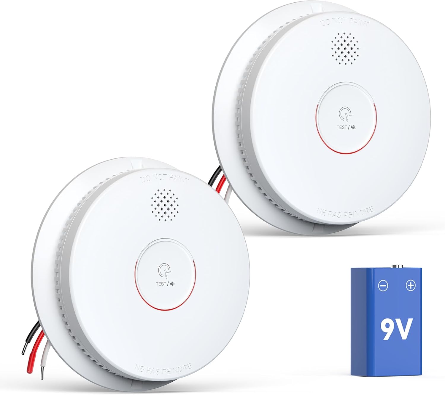 Jemay Smoke Detector with 9V Backup Battery for Home Safety