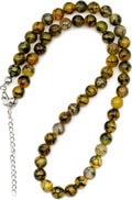 Natural Citrine Beaded Choker, 8mm Genuine Yellow Crystal Necklace