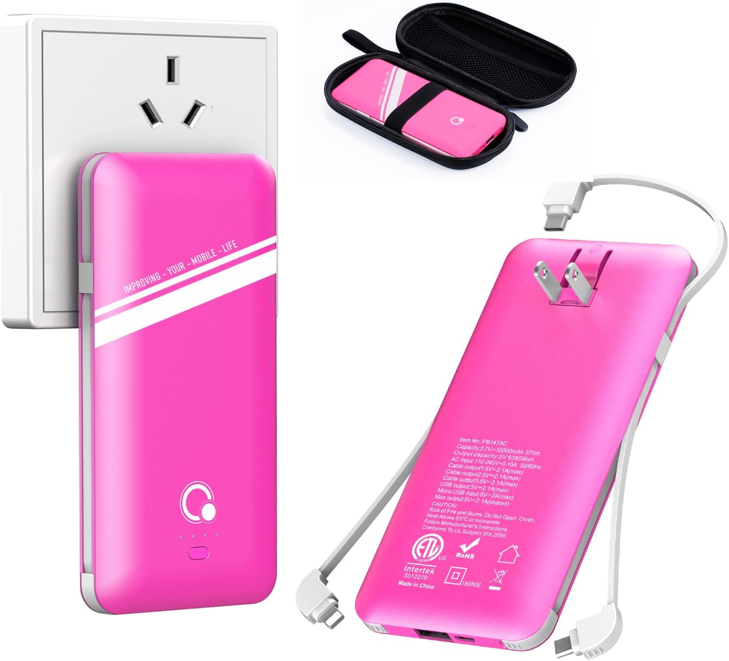 Q Slim 10000mAh Power Bank: Charge Any Phone Anywhere!