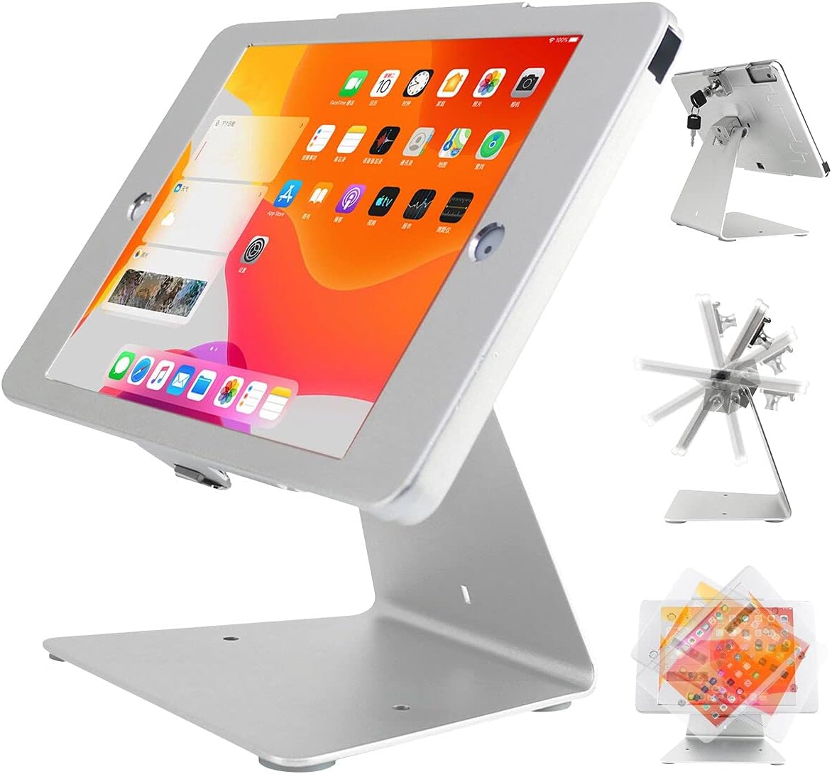 Desktop Anti-Theft Security Kiosk Stand for 10.2 in iPads