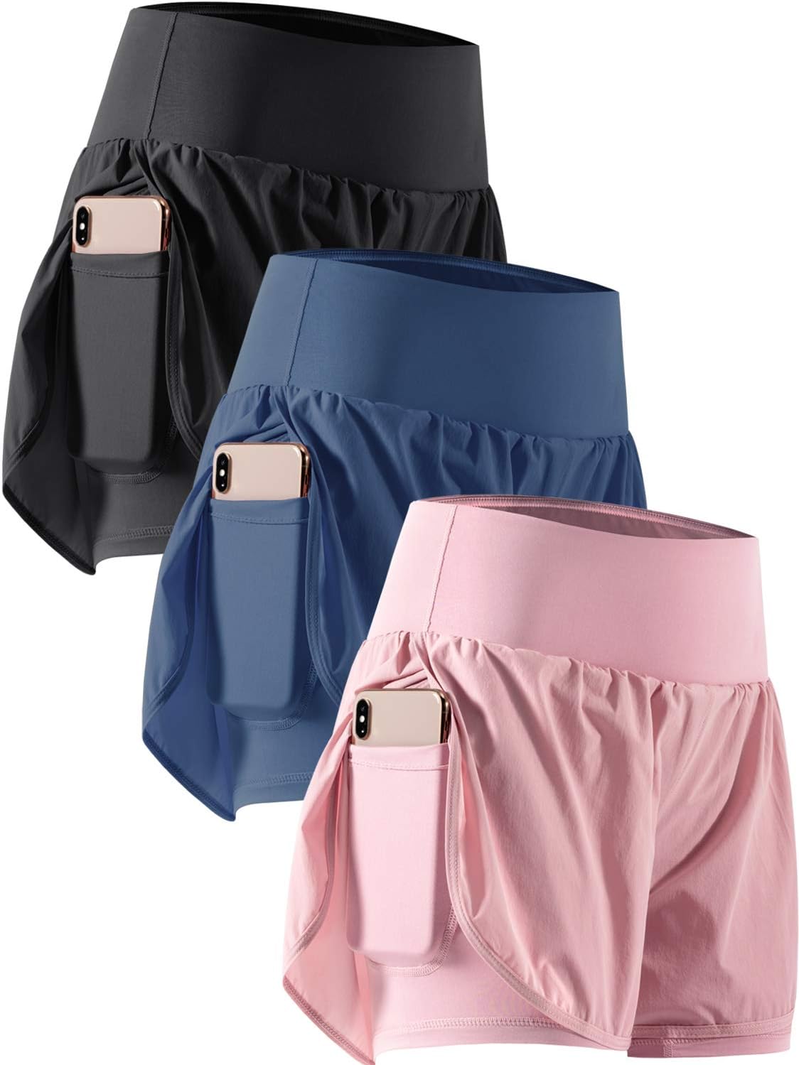 CADMUS 2 in 1 Women's Workout Shorts with Phone Pockets