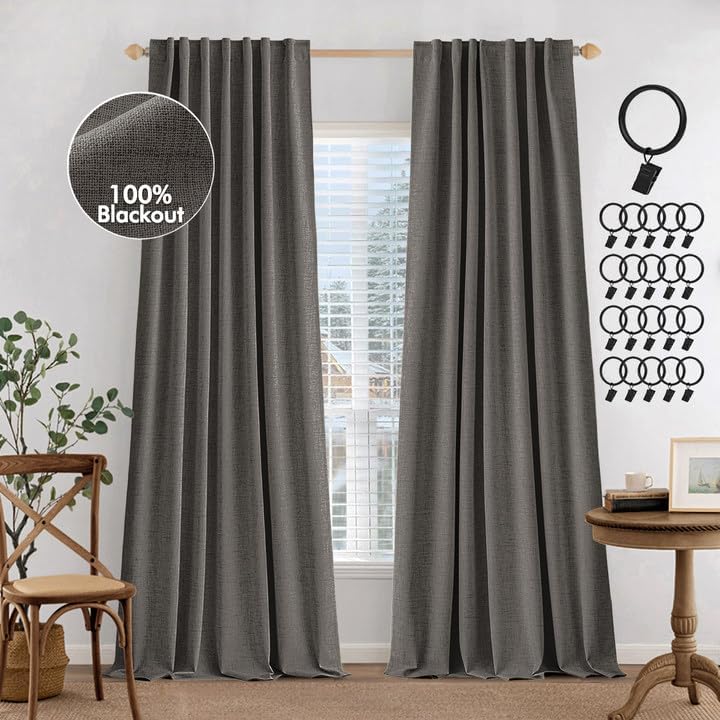 MIULEE 100% Blackout Curtains for Bedroom and Living Spaces