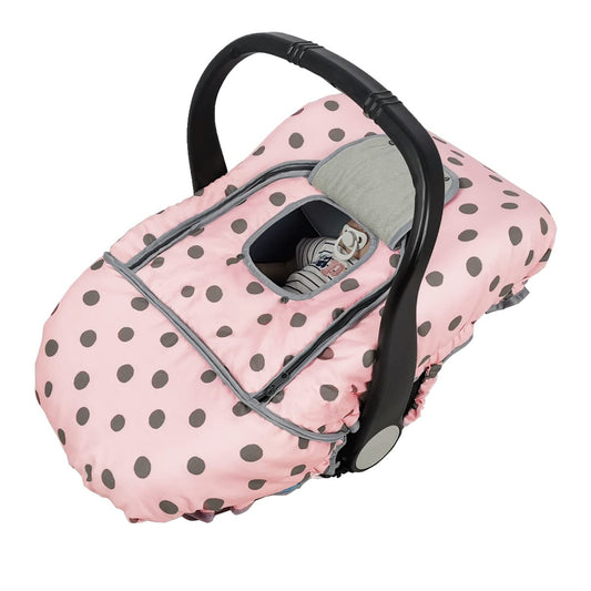 Pink Dots Baby Car Seat Cover - Cozy Winter Protection