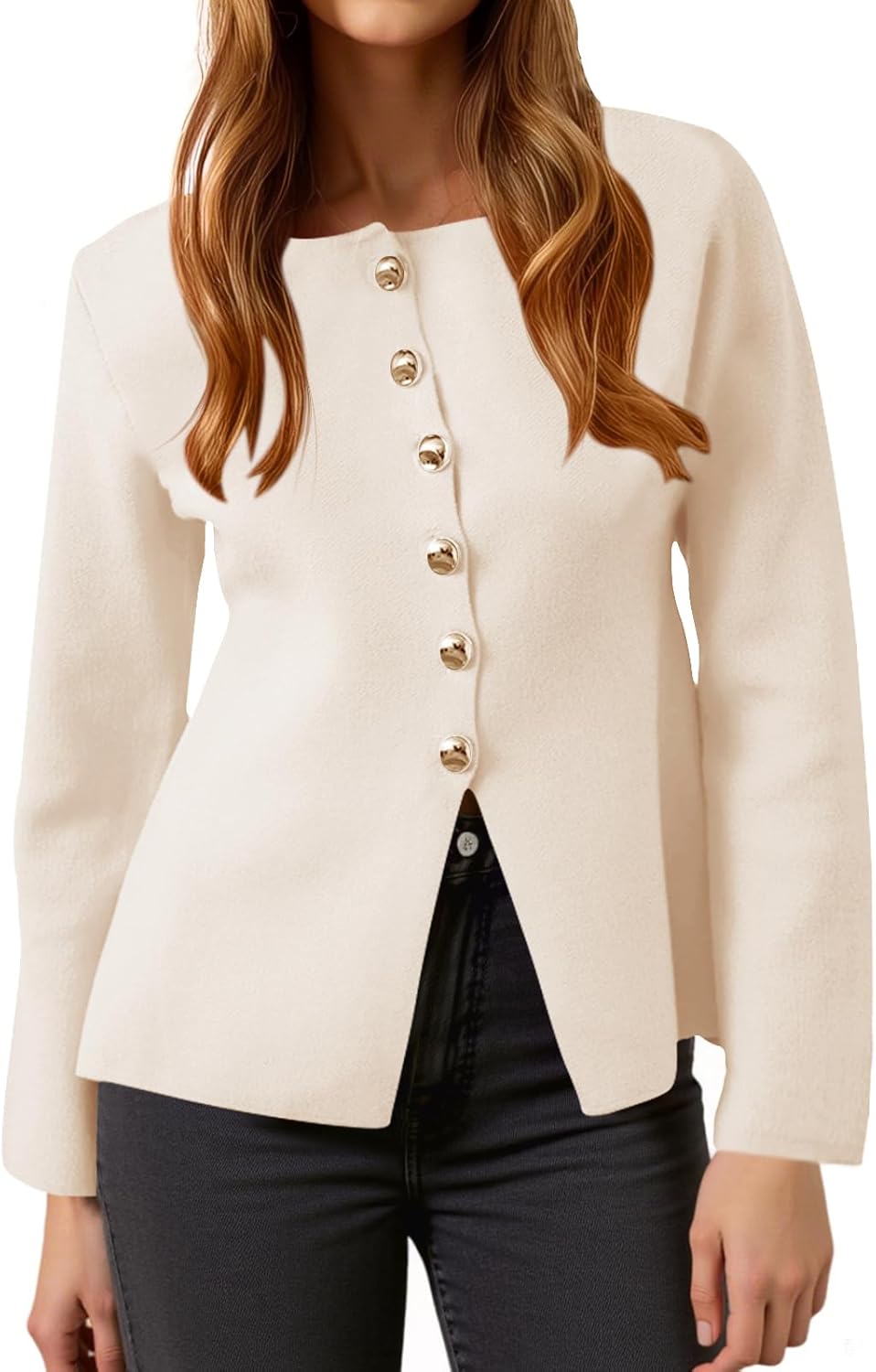 Cicy Bell Womens Button Up Cardigan Sweaters for Business Casual