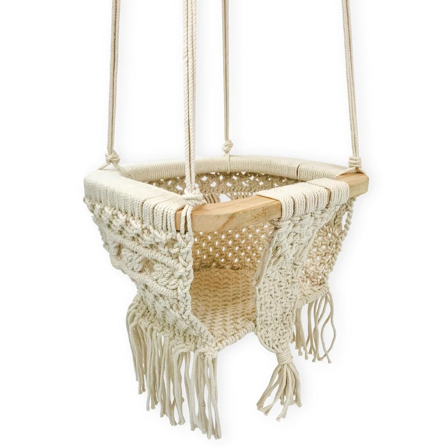 Handmade Macrame Baby Swing - Organic Cotton Baby Accessory
