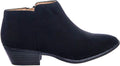 Women's Faux Suede Western Ankle Bootie - 3in Block Heel