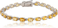 MAX + STONE 925 Sterling Silver Tennis Birthstones Bracelet - Citrine
