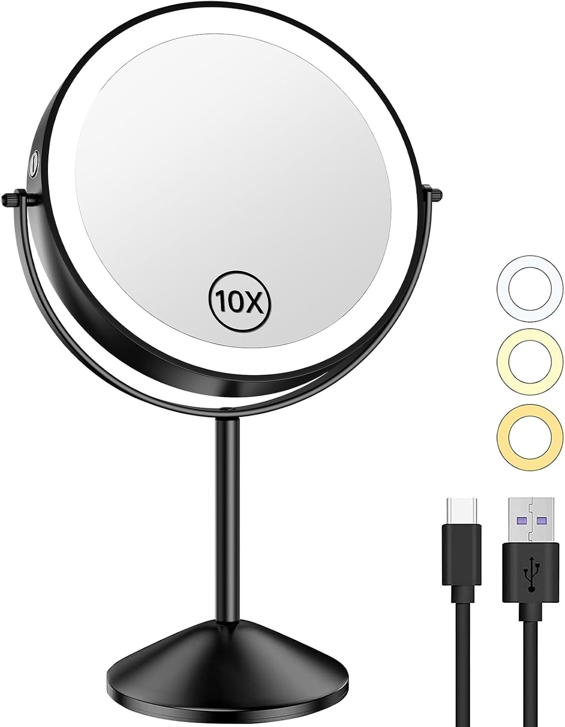 Gospire 8 Inch Lighted Makeup Mirror with 10X Magnification