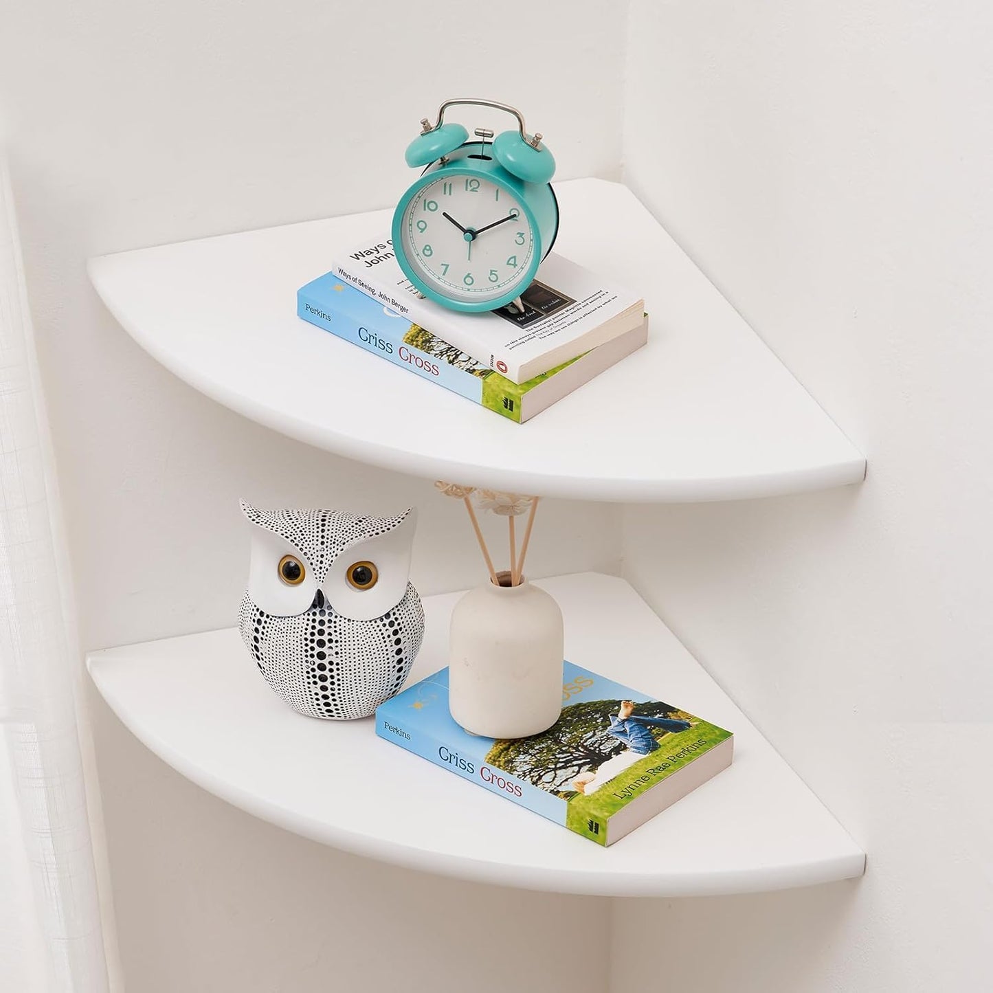 Solid Oak Wood Corner Shelves for Stylish Home Organization