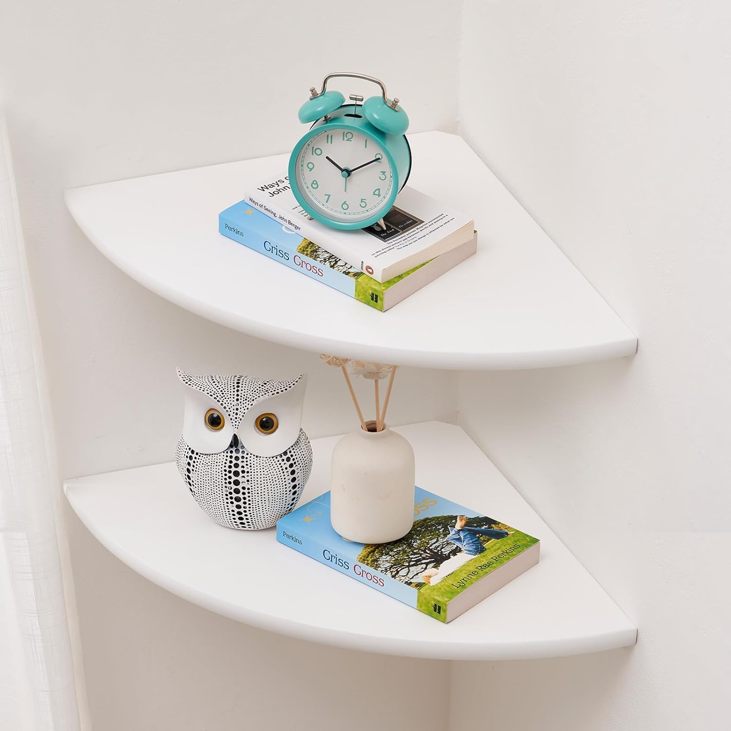 Solid Oak Wood Corner Shelves for Stylish Home Organization