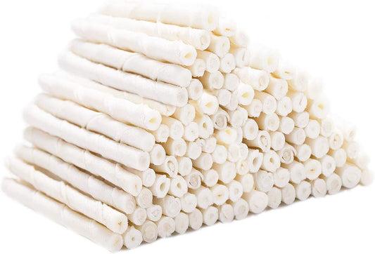 Natural 5 Inch Dog Rawhide Twist Sticks for Small Dogs Treats