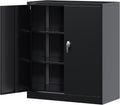 Metal Storage Cabinets with Lock 2 Doors and 2 Adjustable Shelves