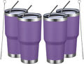 30oz Insulated Tumbler Cup Purple 4 Pack - Double Wall Travel Cups