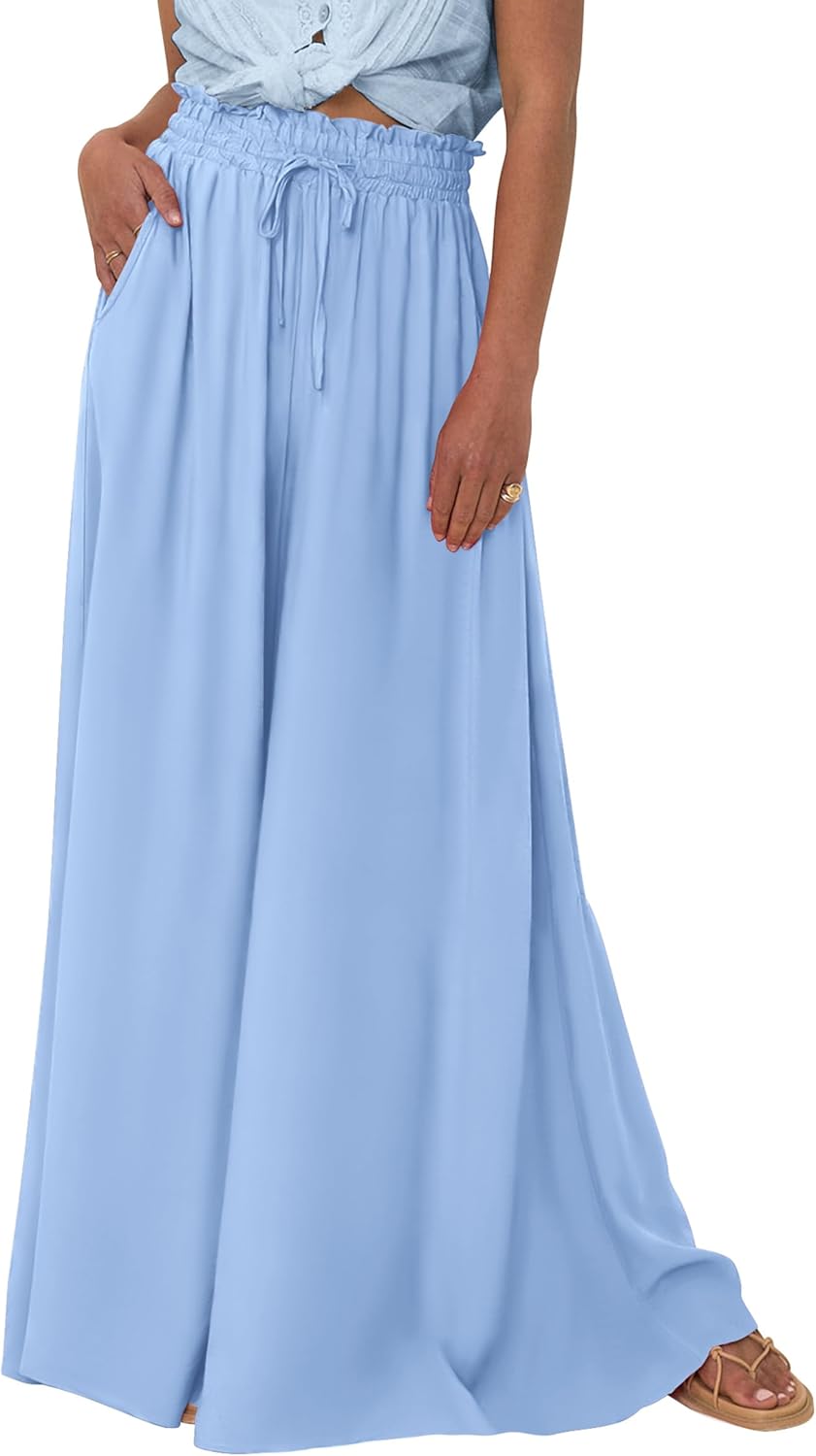PRETTYGARDEN Women's Summer Wide Leg Palazzo Pants for Comfort