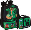 Minecraft Backpack with Lunch Box Set 16 in - School Ready
