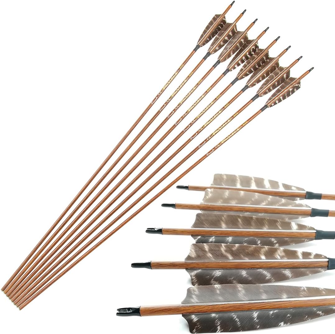 Archery Traditional Arrows with Turkey Feather for Hunting