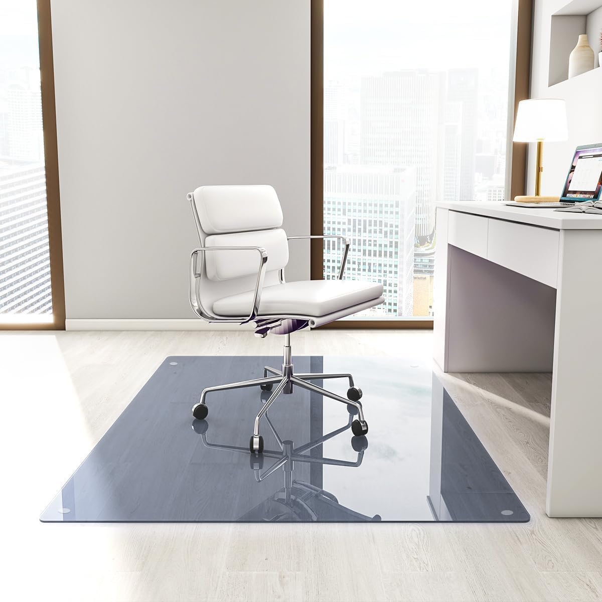 Tempered Glass Chair Mat 46in x 55in for Office and Home Use