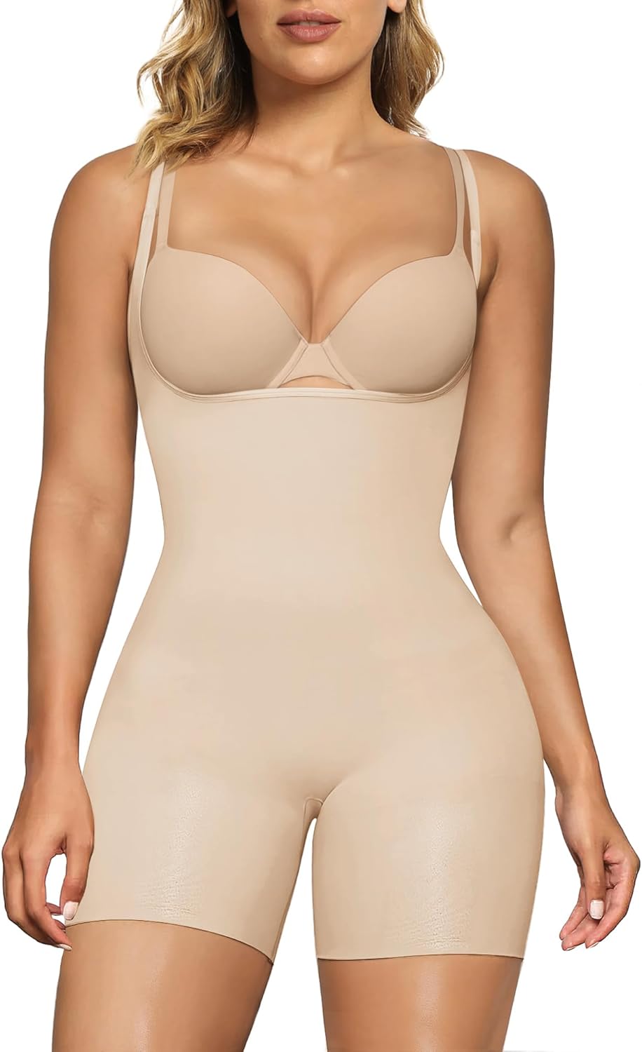 Open Bust Shapewear Tummy Control Bodysuits for Women