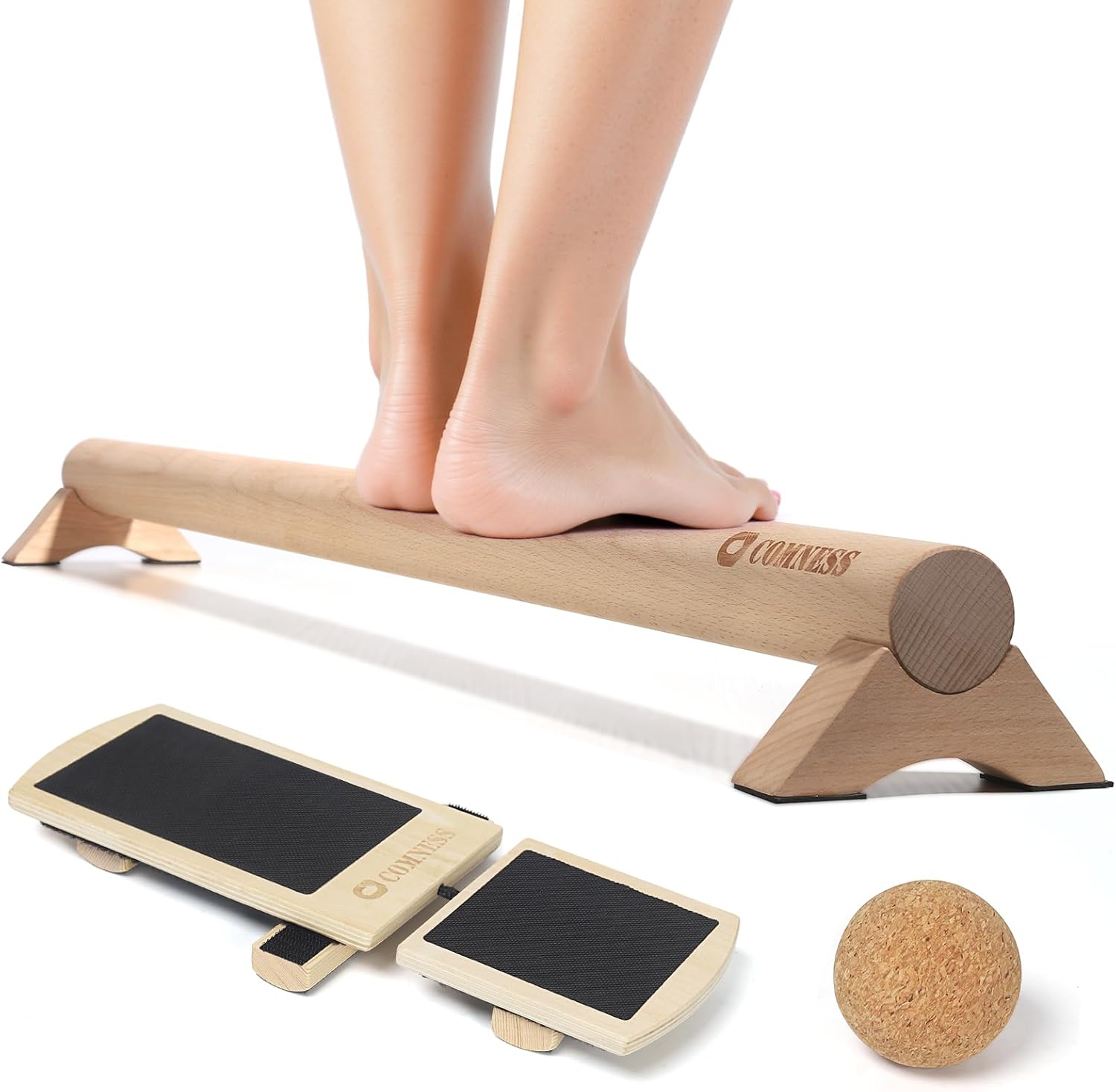 Versatile 40 Inch Beech Wood Balance Beam for Home Use