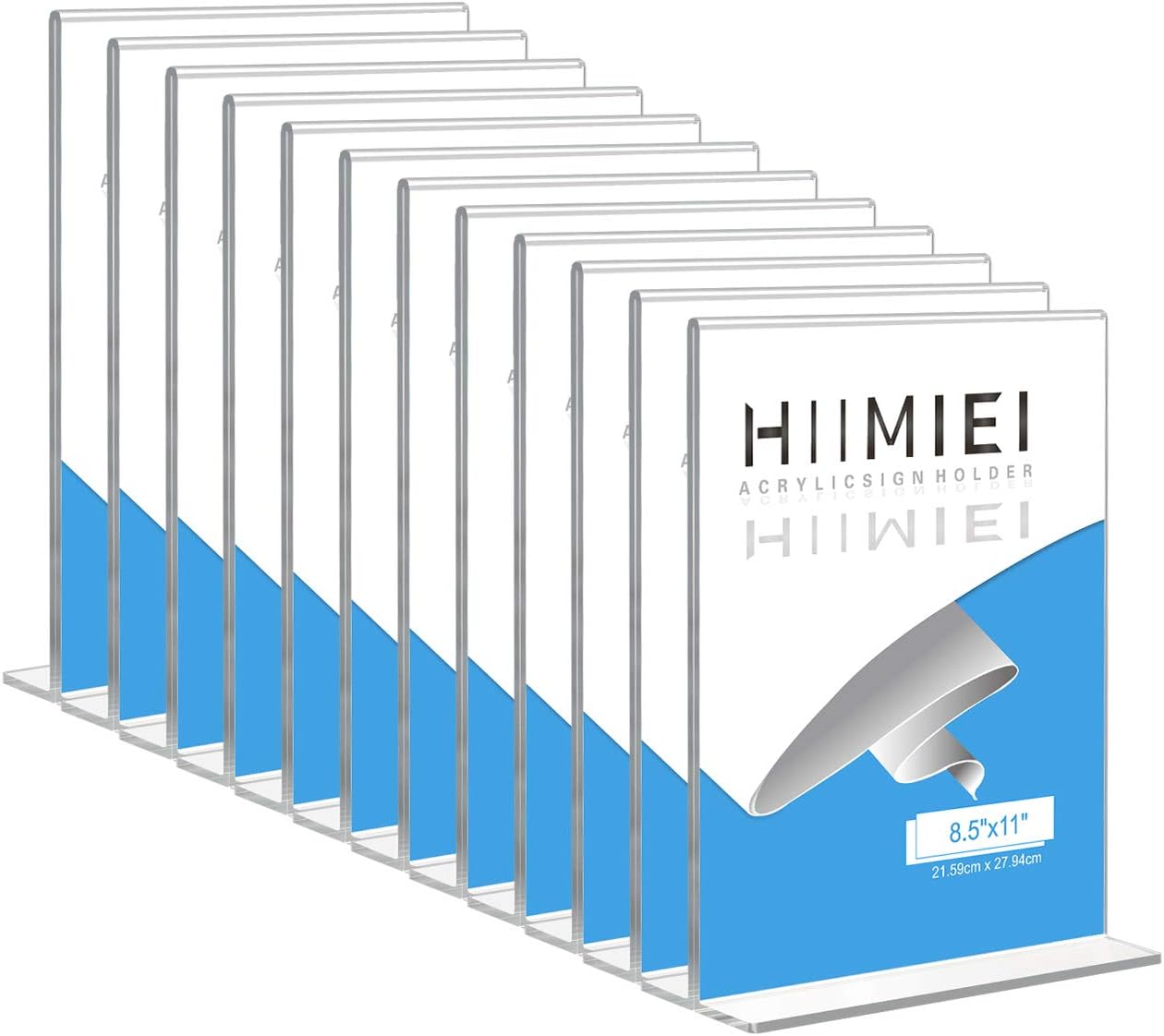 HIIMIEI 12 Pack Acrylic Sign Holder for Table Menu Display