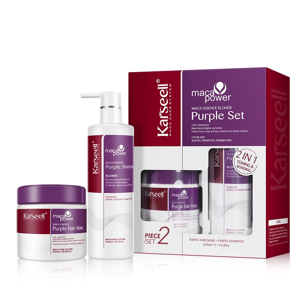 Karseell Purple Hair Mask and Shampoo Set for Color Treated Hair
