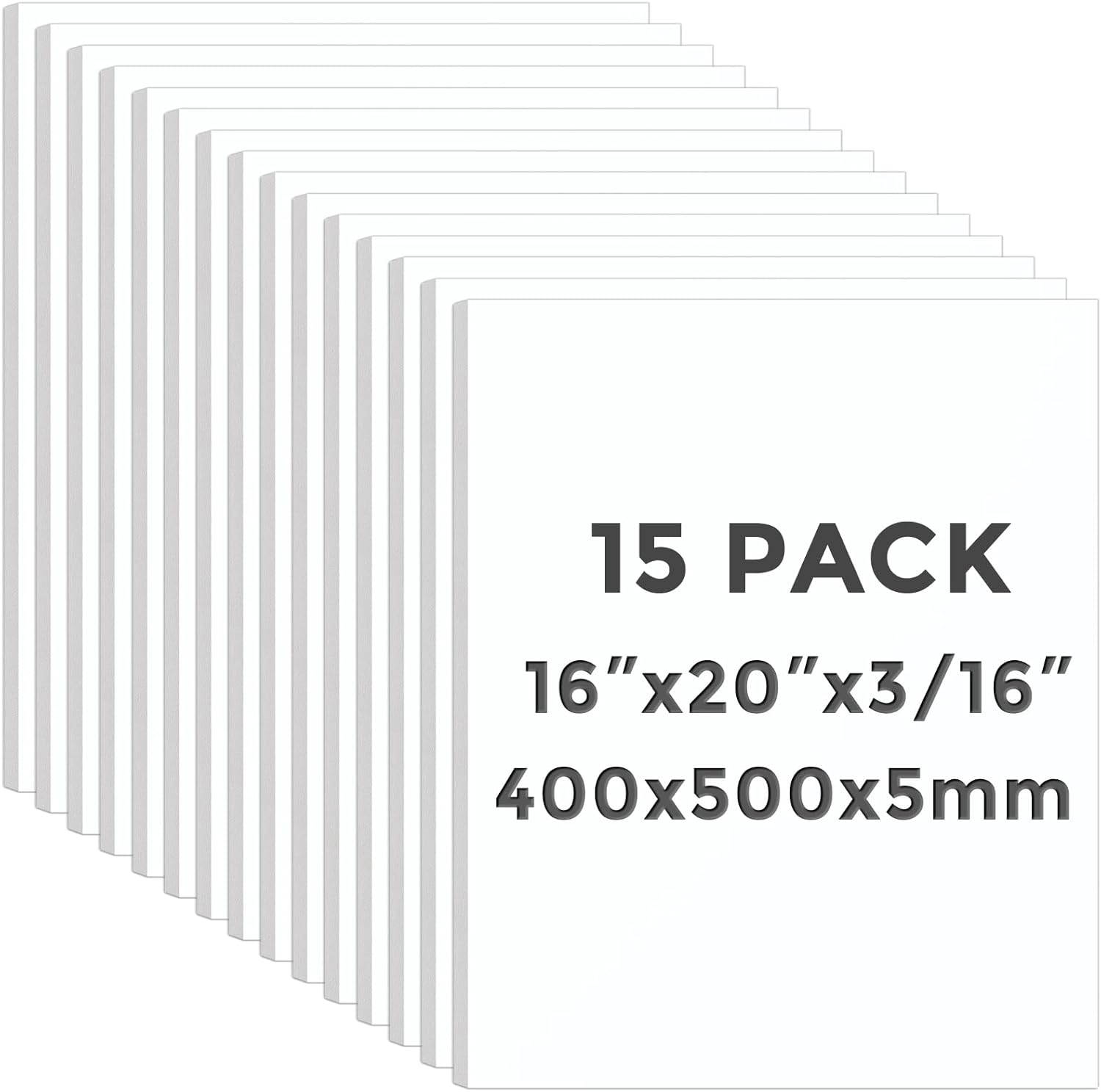 CreGear Foam Board 15 Pack for Crafts, Art, and Displays