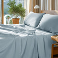 1000 TC Egyptian Cotton Queen Sheets Set - Light Blue Sateen
