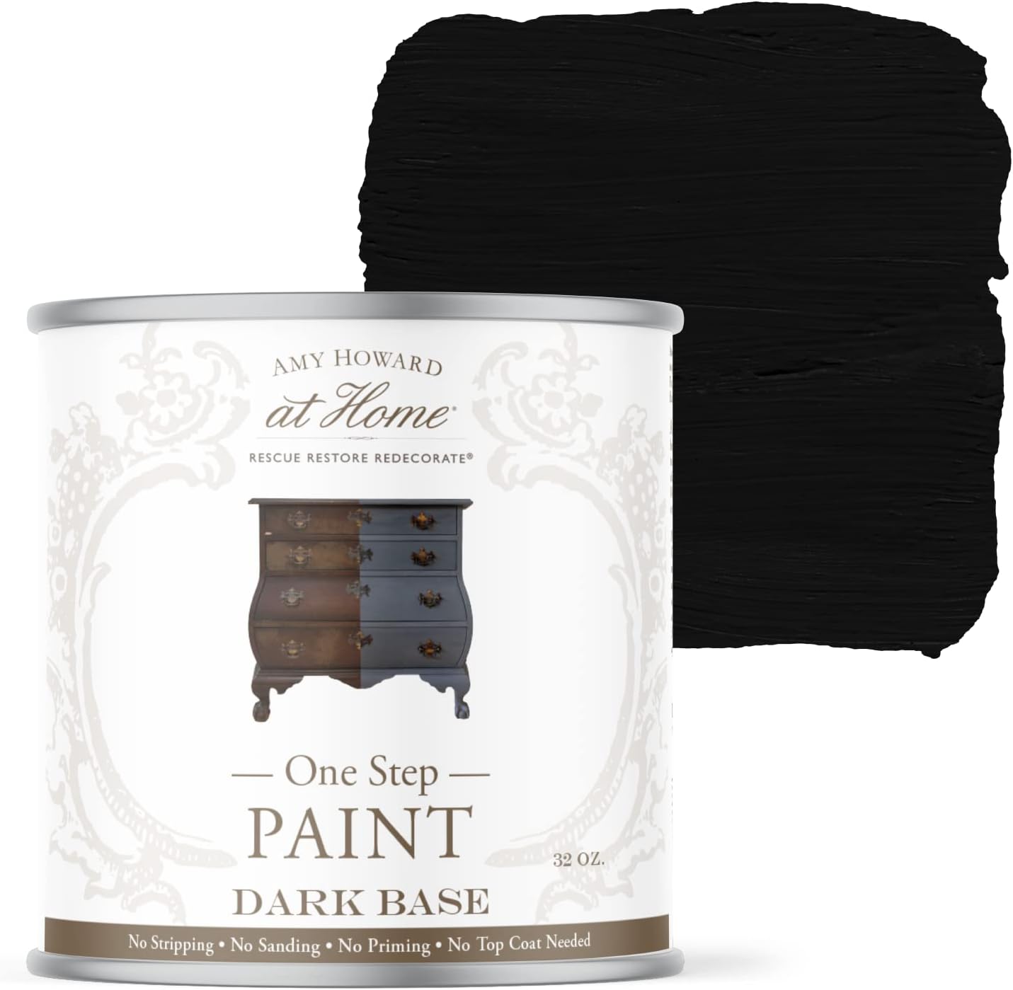 Chalk-Based One Step Paint for Furniture and Decor in Black