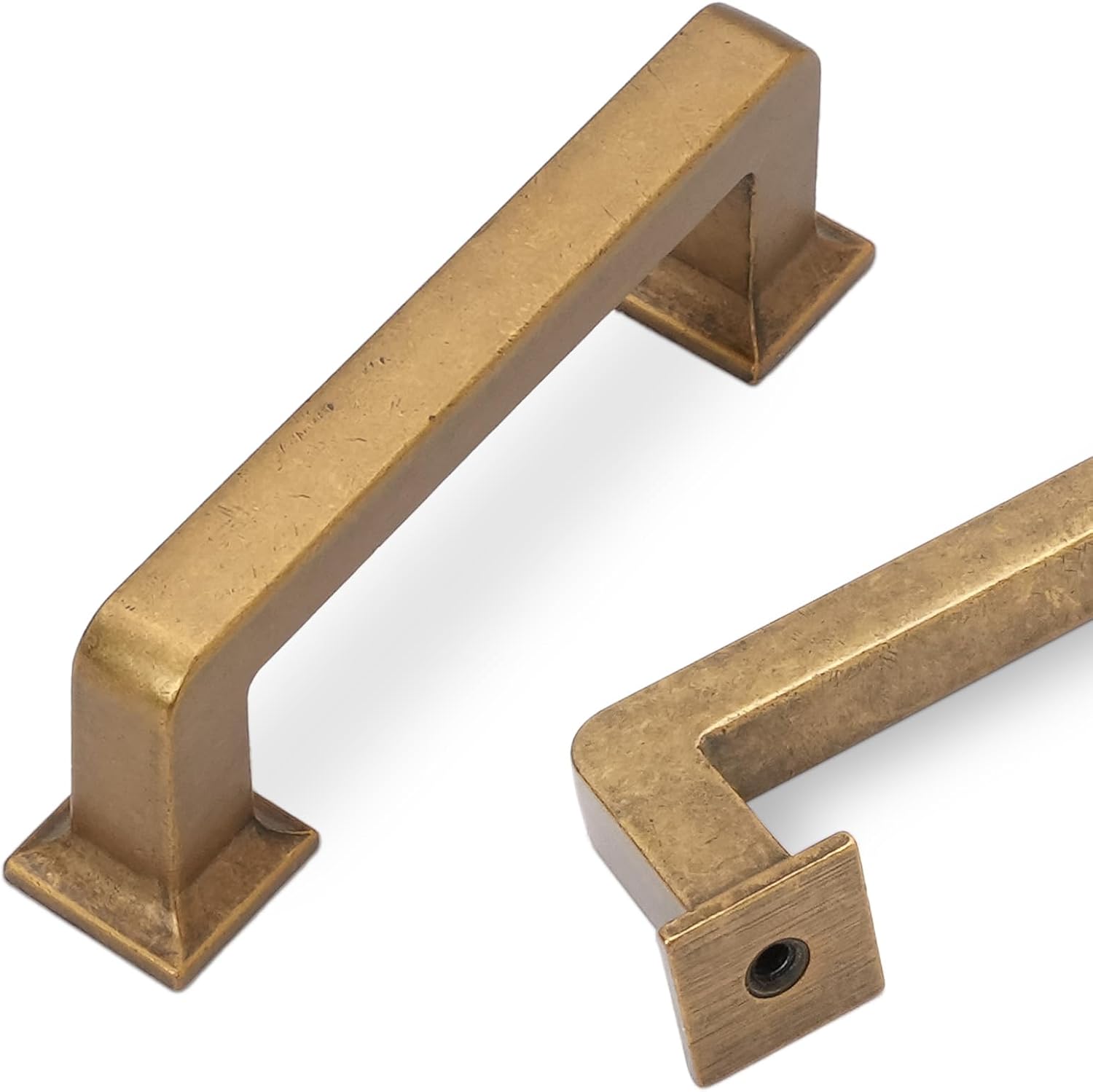 Antique Brass Kitchen Cabinet Handles - Vintage Drawer Pulls
