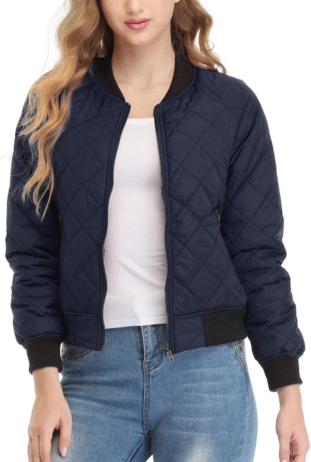 andy & natalie Women's Bomber Jacket for Casual Winter Style