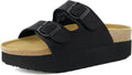 CUSHIONAIRE Women's Plane Platform Footbed Sandal - Cushy Platform