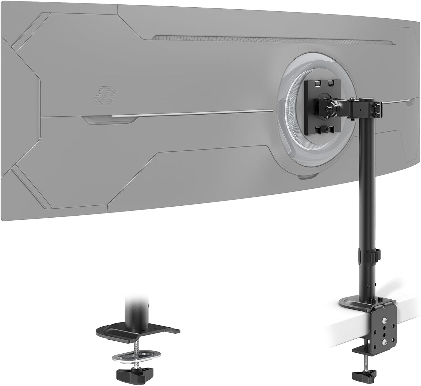 49 Compact Monitor Arm for Ultra-Wide Screens with Swivel Tilt