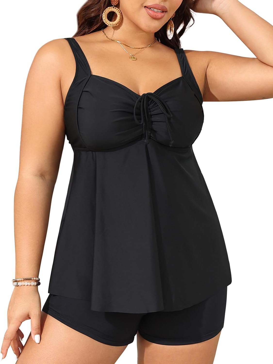 Yonique Women's Plus Size Tankini Swimsuits with Shorts for Comfort