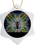 3D Rose Silhouette Snowflake Ornament by 3dRose - Vibrant Tie Dye Design!