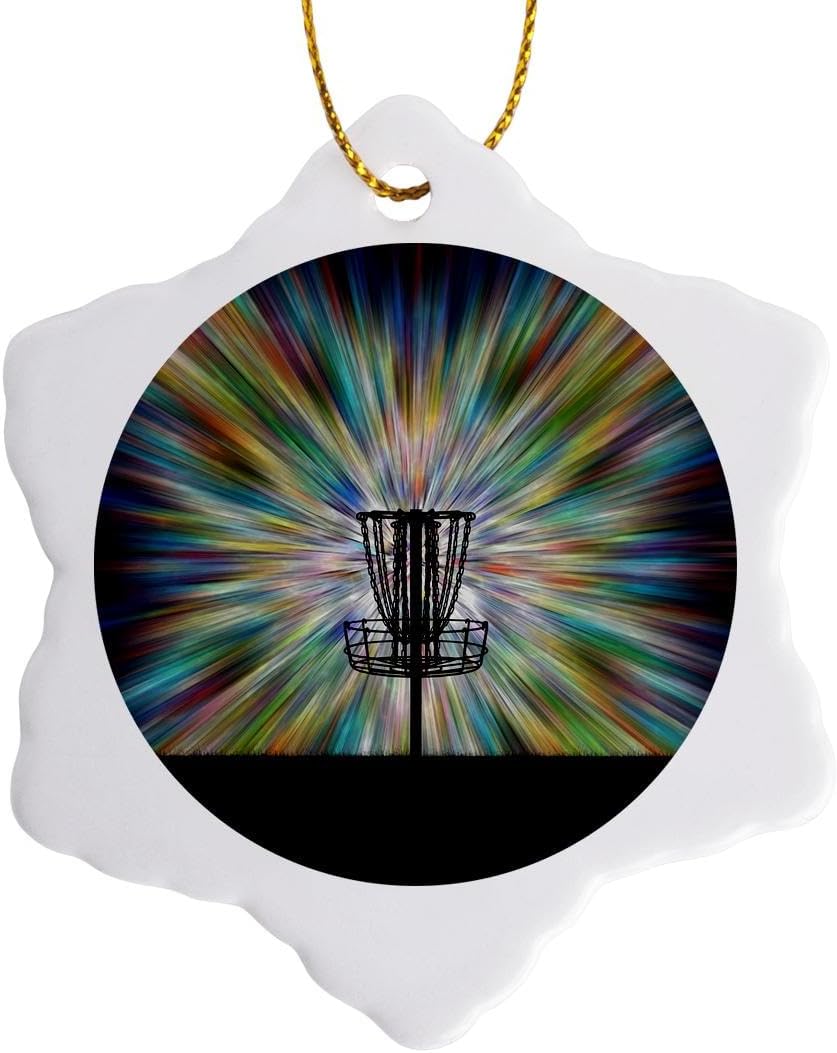 3D Rose Silhouette Snowflake Ornament by 3dRose - Vibrant Tie Dye Design!