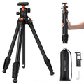K&F CONCEPT 63in Aluminum Travel Tripod - Compact Travel Ready