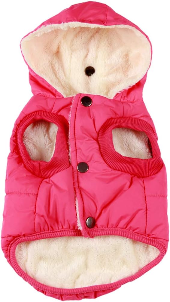 Lining Extra Warm Dog Hoodie for Large Dogs in Pink XXL