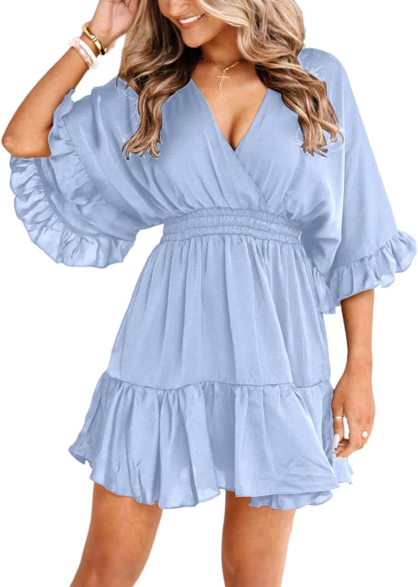 Aoysky Womens V Neck Casual Dresses for Summer Fun and Style