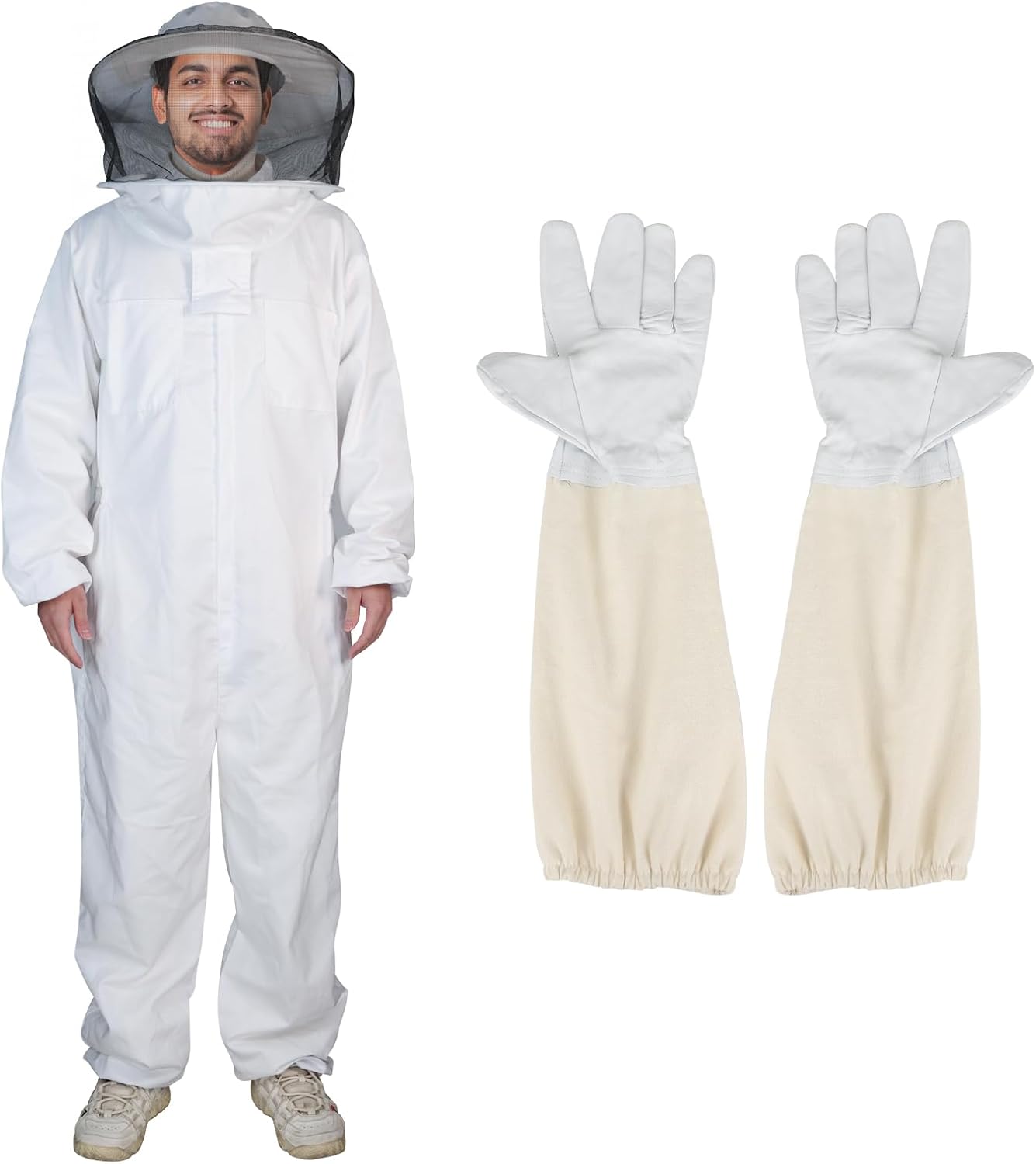 One-Piece Bee Suit with Gloves for Full Protection and Comfort
