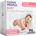 Unscented Baby Laundry Detergent Sheets - Hypoallergenic, 96 Pack