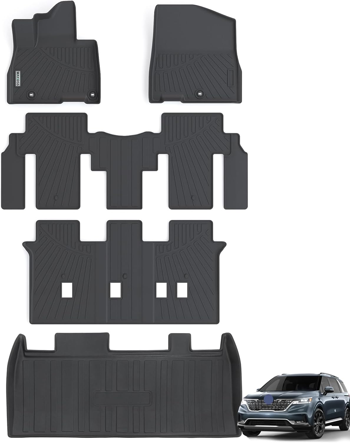 Custom Floor Mats for Kia Carnival 2022-2025 8 Seats All Weather