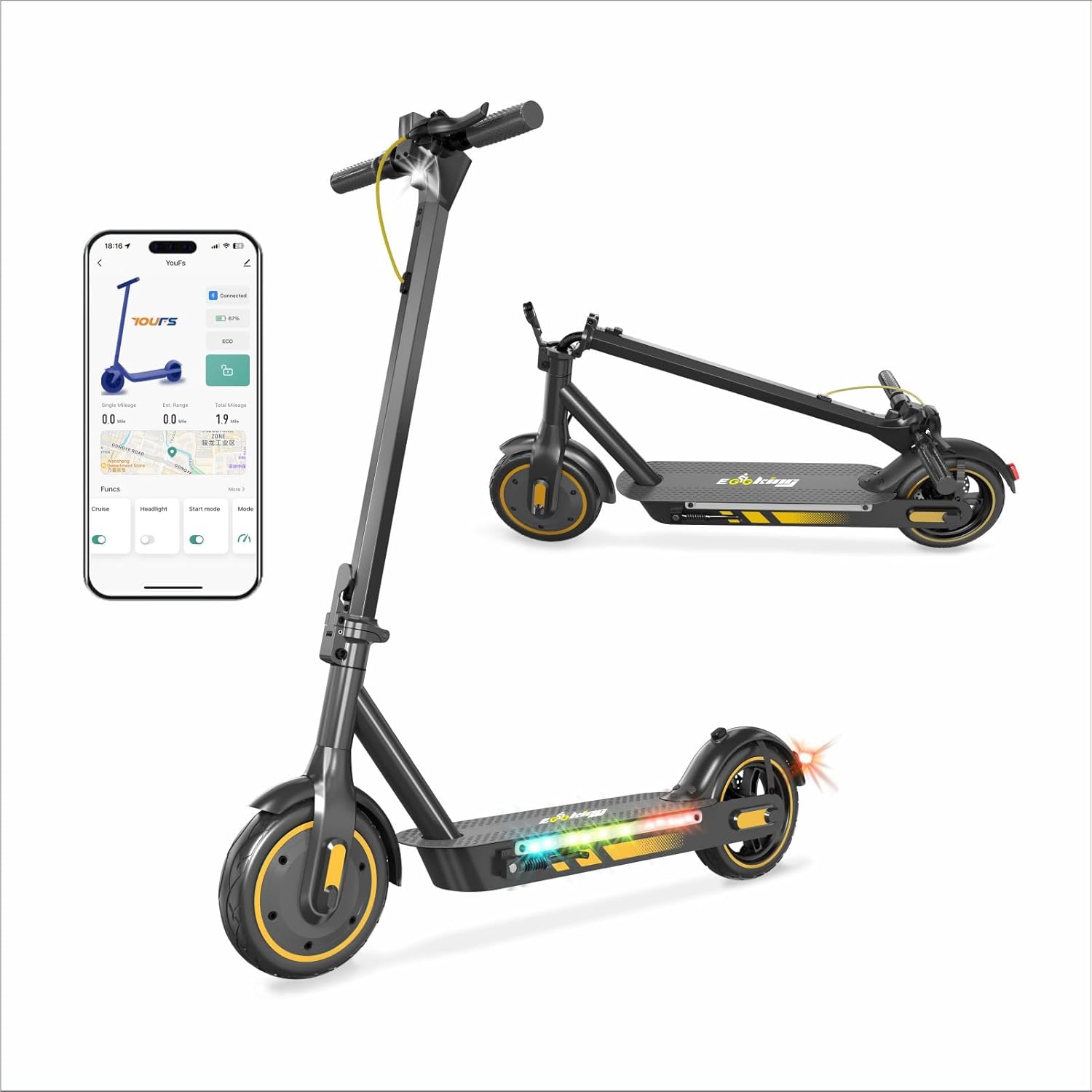 Electric Scooter for Adults with 600W Motor and 31-Mile Range