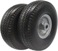 Flat Free 4.10/3.50-4 Tire with 3/4 & 5/8 Axle Bore - Solid 10in
