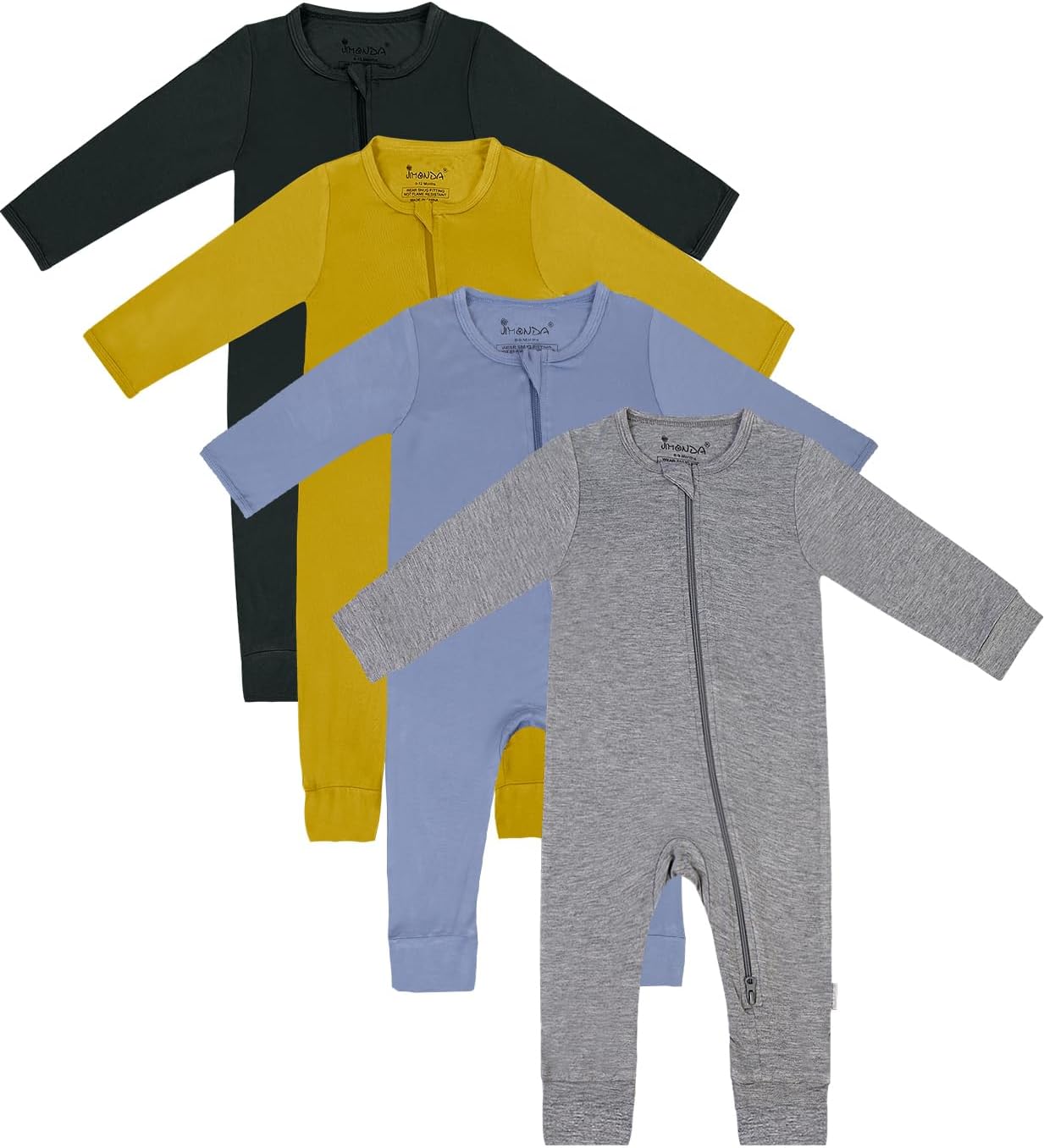 Jimonda Baby Footless Pajamas with Dual Zipper for Easy Changes