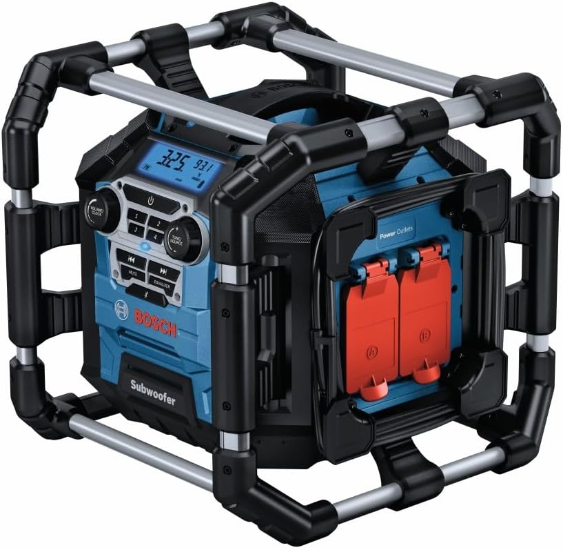 BOSCH GPB18V-5CN Jobsite Radio with Bluetooth 5.0 and Power Station