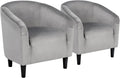 Velvet Barrel Accent Chair Set of 2 - Compact Cozy Seating