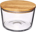 Glass Trifle Bowl with Lid 104 oz - Sealed Acacia Wood Top